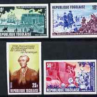 Togo 1977 Bicentenary of Lafayette's Arrival in America imperf set of 4 from limited printing, unmounted mint as SG 1240-43