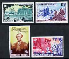 Togo 1977 Bicentenary of Lafayette's Arrival in America imperf set of 4 from limited printing, unmounted mint as SG 1240-43