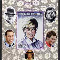 Senegal 1998 Princess Diana 200f imperf m/sheet #03 unmounted mint. Note this item is privately produced and is offered purely on its thematic appeal, it has no postal validity