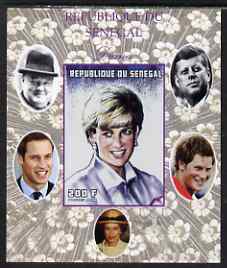 Senegal 1998 Princess Diana 200f imperf m/sheet #03 unmounted mint. Note this item is privately produced and is offered purely on its thematic appeal, it has no postal validity