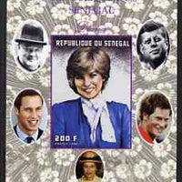 Senegal 1998 Princess Diana 200f imperf m/sheet #07 unmounted mint. Note this item is privately produced and is offered purely on its thematic appeal, it has no postal validity