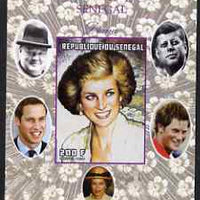 Senegal 1998 Princess Diana 200f imperf m/sheet #09 unmounted mint. Note this item is privately produced and is offered purely on its thematic appeal, it has no postal validity