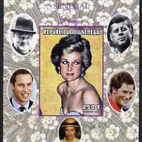 Senegal 1998 Princess Diana 250f imperf m/sheet #16 unmounted mint. Note this item is privately produced and is offered purely on its thematic appeal, it has no postal validity