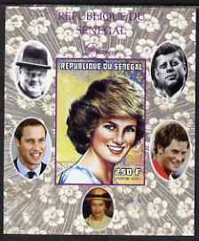 Senegal 1998 Princess Diana 250f imperf m/sheet #18 unmounted mint. Note this item is privately produced and is offered purely on its thematic appeal, it has no postal validity