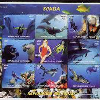 Chad 2008 Scuba Diving perf sheetlet containing 9 values unmounted mint. Note this item is privately produced and is offered purely on its thematic appeal.