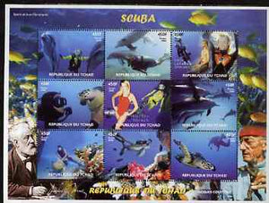 Chad 2008 Scuba Diving perf sheetlet containing 9 values unmounted mint. Note this item is privately produced and is offered purely on its thematic appeal.