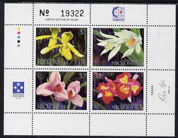 Micronesia 1995 Singapore 95 Stamp Exhibition - Orchids perf m/sheet containing set of 4 values unmounted mint, SG MS435