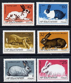 Bulgaria 1986 Rabbits set of 6, SG 3324-29 (Mi 3447-52)