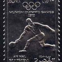 Fujeira 1972 Munich Olympic Games perf 10r Tennis embossed in silver foil unmounted mint as Mi 1279A