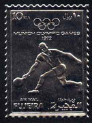 Fujeira 1972 Munich Olympic Games perf 10r Tennis embossed in silver foil unmounted mint as Mi 1279A