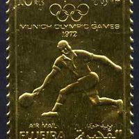 Fujeira 1972 Munich Olympic Games perf 10r Tennis embossed in gold foil unmounted mint as Mi 1280A