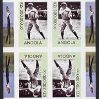 Angola 1999 Great People of the 20th Century - Babe Ruth imperf sheetlet of 4 (2 tete-beche pairs) with golfer in margin unmounted mint. Note this item is privately produced and is offered purely on its thematic appeal