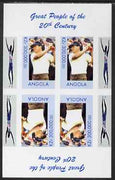 Angola 1999 Great People of the 20th Century - Lee Trevino (Golfer) imperf sheetlet of 4 (2 tete-beche pairs) unmounted mint