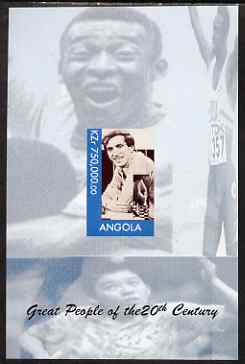 Angola 1999 Great People of the 20th Century - Bobby Fischer imperf souvenir sheet (Table Tennis in background) unmounted mint. Note this item is privately produced and is offered purely on its thematic appeal