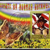 Liberia 2006 Scouts by Norman Rockwell #2 perf m/sheet with Butterfly, unmounted mint