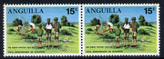 Anguilla 1970 Scouting 15c horiz pair, one stamp with 'Apostrophe over c' variety, unmounted mint