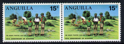 Anguilla 1970 Scouting 15c horiz pair, one stamp with 'Apostrophe over c' variety, unmounted mint