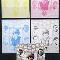 Senegal 1998 Princess Diana 200f imperf m/sheet #08 the set of 5 progressive proofs comprising the 4 individual colours plus all 4-colour composite, unmounted mint