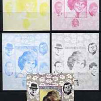 Senegal 1998 Princess Diana 250f imperf m/sheet #18 the set of 5 progressive proofs comprising the 4 individual colours plus all 4-colour composite, unmounted mint