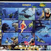 Chad 2008 Scuba Diving perf sheetlet containing 9 values fine cto used