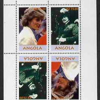 Angola 2001 Millennium series - Princess Diana & Baden Powell perf sheetlet of 4 (2 tete-beche pairs) unmounted mint. Note this item is privately produced and is offered purely on its thematic appeal