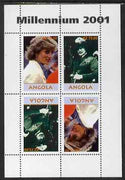 Angola 2001 Millennium series - Princess Diana & Baden Powell perf sheetlet of 4 (2 tete-beche pairs) unmounted mint. Note this item is privately produced and is offered purely on its thematic appeal