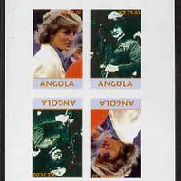 Angola 2001 Millennium series - Princess Diana & Baden Powell imperf sheetlet of 4 (2 tete-beche pairs) unmounted mint. Note this item is privately produced and is offered purely on its thematic appeal