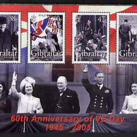 Gibraltar 2005 60th Anniversary of VE-Day perf sheetlet containing complete set of 4 values unmounted mint, SG MS 1133