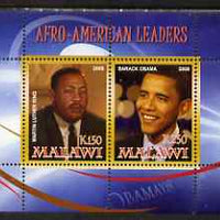 Malawi 2008 Afro-American Leaders #2 - Barack Obama & Martin Luther King perf sheetlet containing 2 values unmounted mint