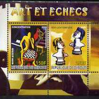 Djibouti 2008 Art & Chess #1 - perf sheetlet containing 2 values unmounted mint