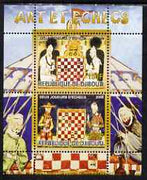 Djibouti 2008 Art & Chess #3 - perf sheetlet containing 2 values unmounted mint