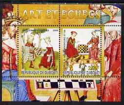 Djibouti 2008 Art & Chess #4 - perf sheetlet containing 2 values unmounted mint