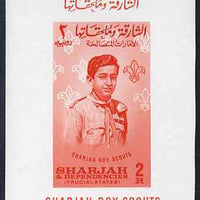 Sharjah 1964 Scout Movement 2r imperf m/sheet unmounted mint, Mi BL 9