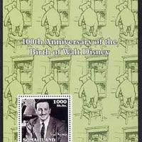 Somaliland 2002 Birth Centenary of Walt Disney #01 perf m/sheet (green background with Winnie the Pooh) unmounted mint