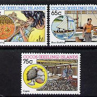 Cocos (Keeling) Islands 1987 Cocos-Malay Industries (Batik Printing, Boat Building & Copra) set of 3 unmounted mint, SG 169-71