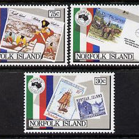 Norfolk Island 1984 'Ausipex' Stamp Exhibition set of 3 unmounted mint, SG 343-45