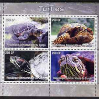 Congo 2005 Turtles perf sheetlet containing 4 values unmounted mint