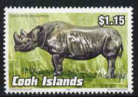 Cook Islands 1992 Endangered Species - Black Rhinoceros $1.15 perf unmounted mint, SG 1282