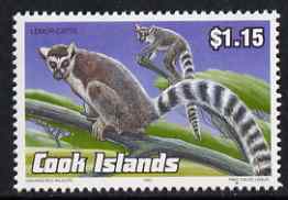 Cook Islands 1992 Endangered Species - Ring-Tailed Lemur $1.15 perf unmounted mint, SG 1301