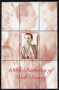 Angola 2001 Birth Centenary of Walt Disney perf s/sheet #1 unmounted mint. Note this item is privately produced and is offered purely on its thematic appeal