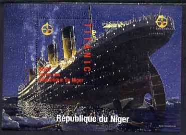 Niger Republic 1998 Titanic perf m/sheet #2 unmounted mint. Note this item is privately produced and is offered purely on its thematic appeal with Portugal '98 imprint