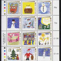 Guernsey 1991 Christmas - Children's Paintings perf sheetlet containing set of 12 values unmounted mint, SG 540-51