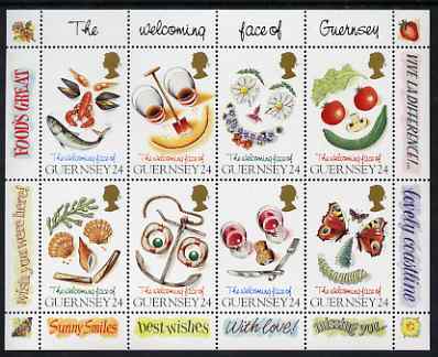 Guernsey 1995 The Welcoming Face of Guernsey perf sheetlet containing set of 8 values unmounted mint, SG MS 671