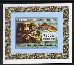 Guinea - Conakry 2007 Turtles & Fish individual imperf deluxe sheet #2, unmounted mint. Note this item is privately produced and is offered purely on its thematic appeal as Yv 523