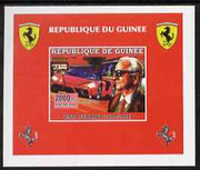 Guinea - Conakry 2006 Ferrari individual imperf deluxe sheet #1 showing Enzo Ferrari, unmounted mint. Note this item is privately produced and is offered purely on its thematic appeal