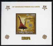 St Thomas & Prince Islands 2006 50th Anniversary of First Europa Stamp individual imperf deluxe sheet #04 showing Concorde & Logos, unmounted mint. Note this item is privately produced and is offered purely on its thematic appeal