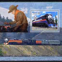 Djibouti 2007 Steam Trains #1 perf m/sheet with Scouts in background unmounted mint