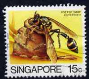 Singapore 1986 Delta arcuata (Wasp) 15c used SG 493 from Insects set of 12