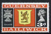 Guernsey 1969-70 3d Arms of Alderney and Edward III unmounted mint SG 17