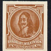 Cinderella - Great Britain Bradbury Wilkinson King Charles I imperf essay stamp in brown on ungummed paper